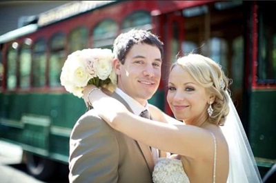 Tom and Alison wedding photo - colon cancer survivor